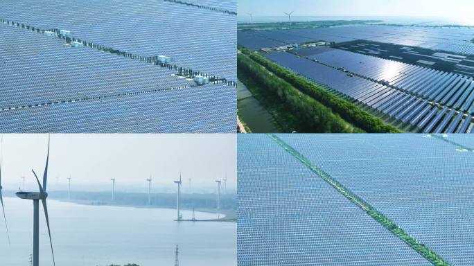 4k高清风力发电 太阳能发电