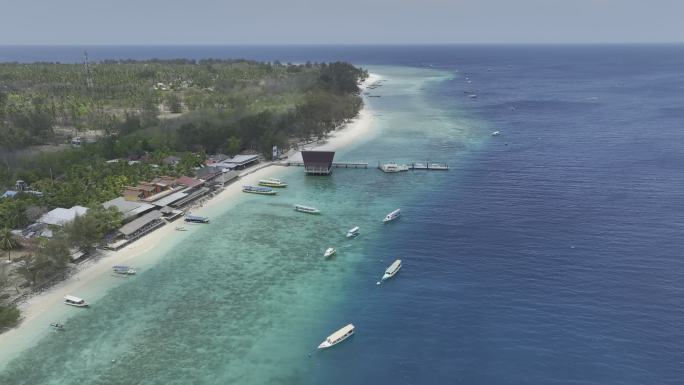 印度尼西亚龙目吉利群岛海岛自然风光航拍