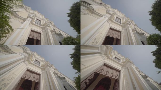 澳门圣若瑟修院圣堂文运动空镜头4k