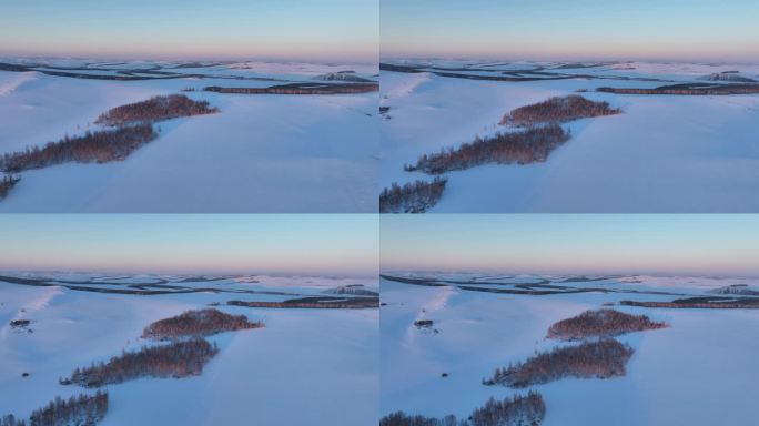 丘陵山地冬日雪景