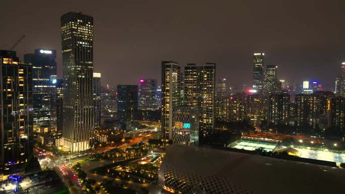 高楼大厦林立  新中国深圳速度城市夜景