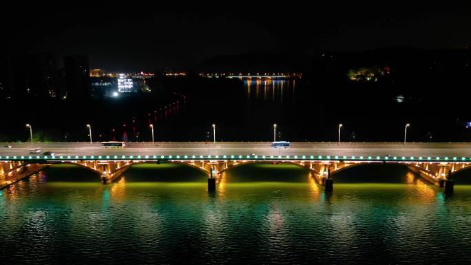 丽水小水门瓯江大桥夜景