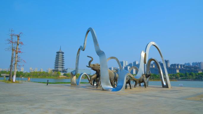 南宁五象湖公园五象雕塑 广场雕塑