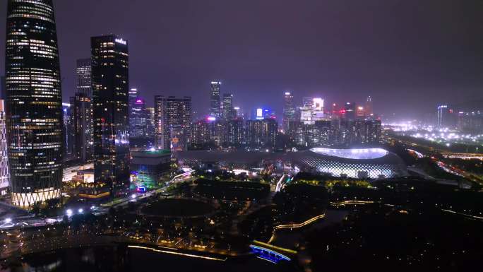 高楼大厦林立  新中国深圳速度城市夜景