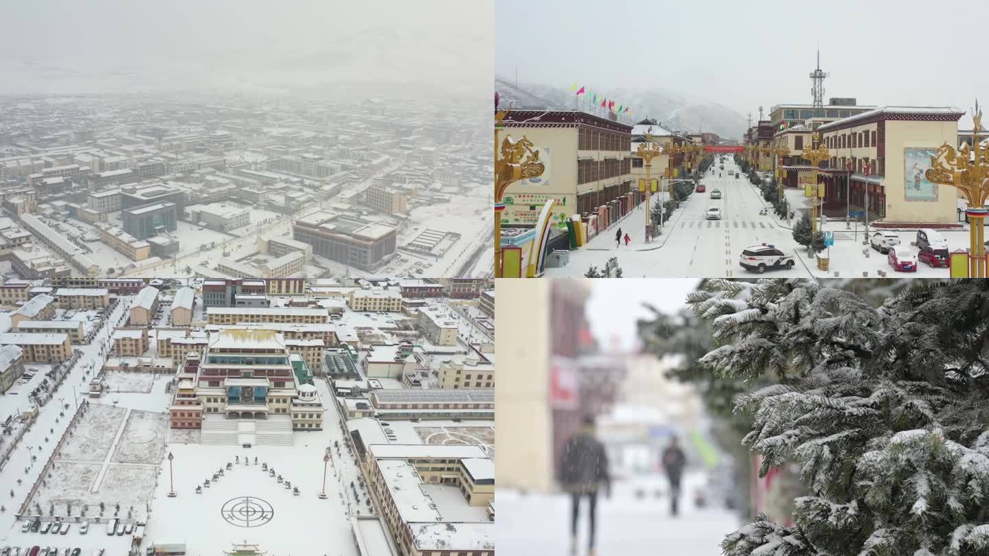 甘孜色达雪景多场景4K