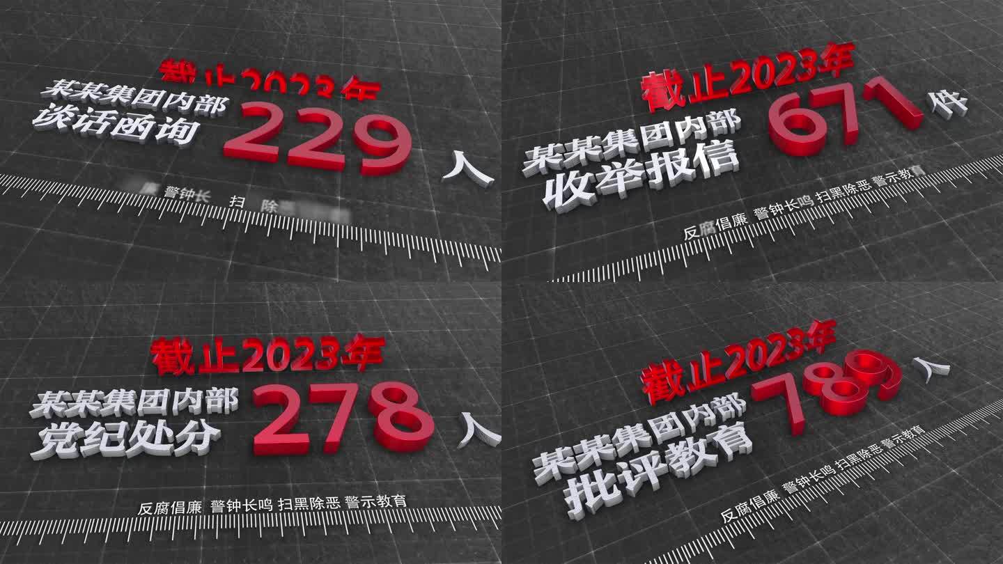 反腐警示数据展示AE模板