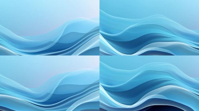 6k蓝色抽象曲线流体 蓝色液体波浪背景