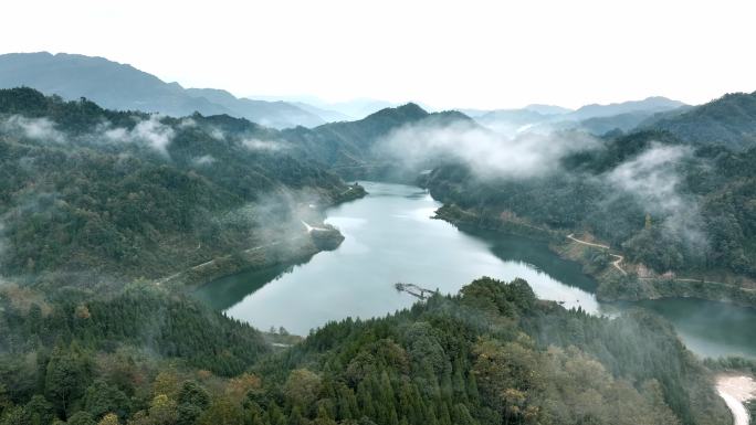 航拍青山绿水视频素材