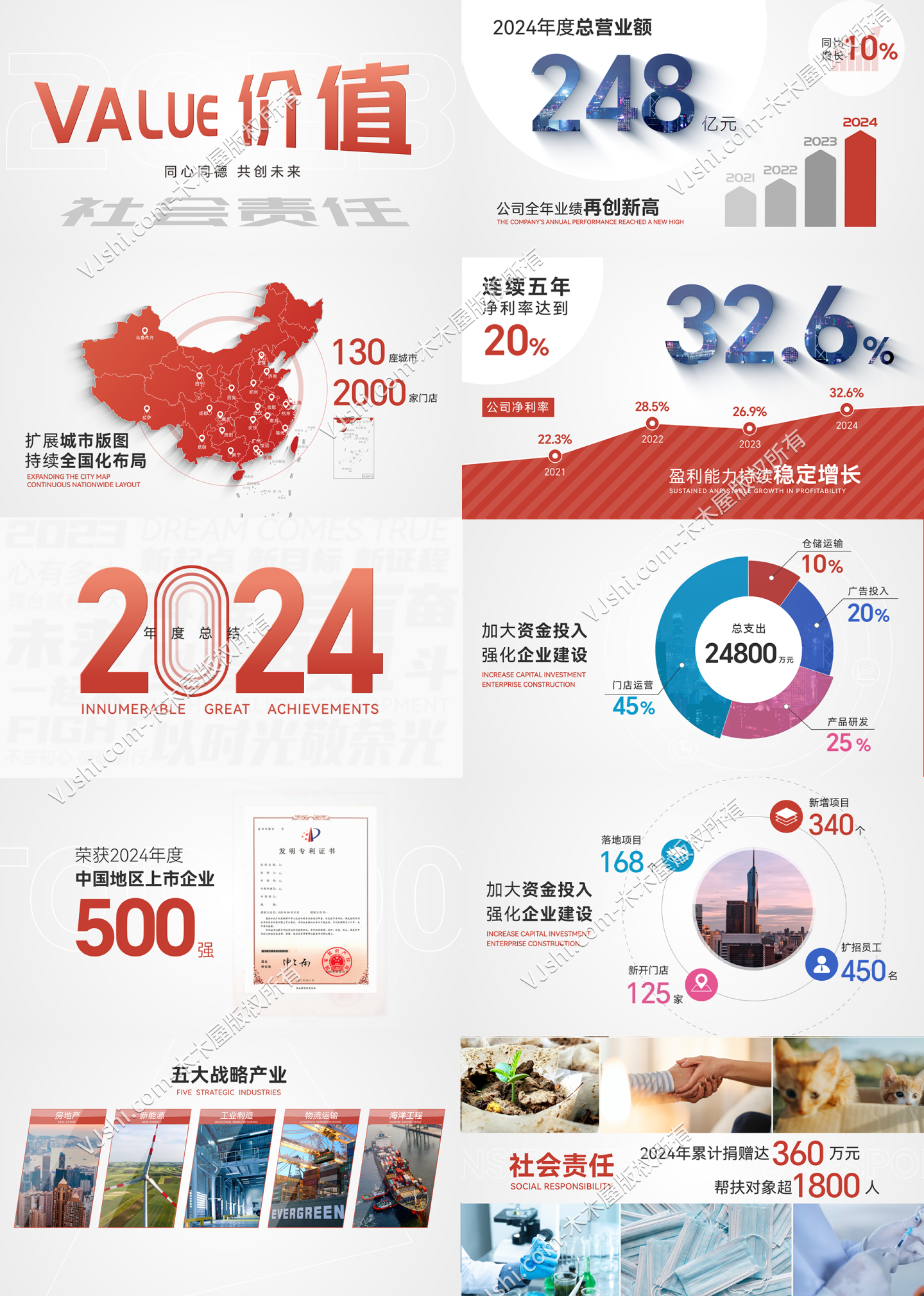 企业年报业绩汇报数据展示