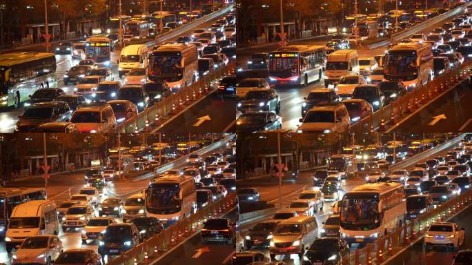北京城市4K实拍北京夜景原创拍摄城市车流