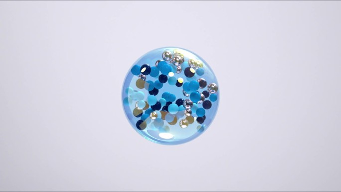 蓝色球体3d渲染抽象运动
