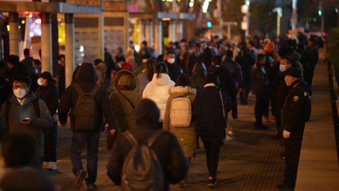 4K北京城市上下班都市人群