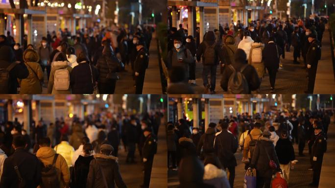4K北京城市上下班都市人群