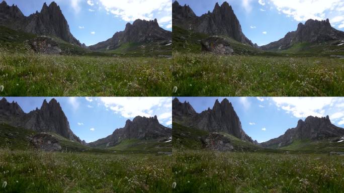 四川阿坝州旅游莲宝叶则石头山山谷自然风景