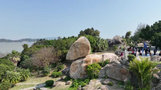 福建省漳州市东山岛岛风动石景区航拍