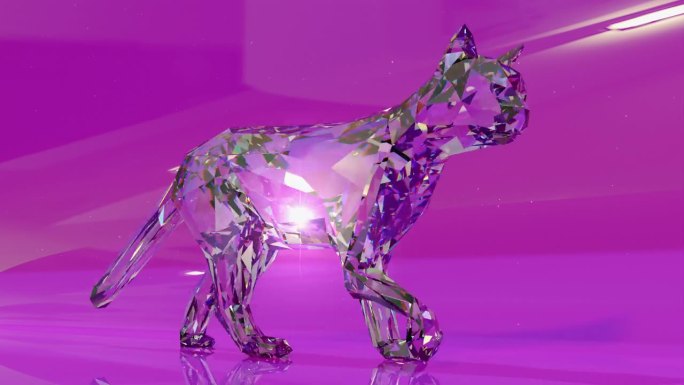 水晶猫01玻璃猫走路