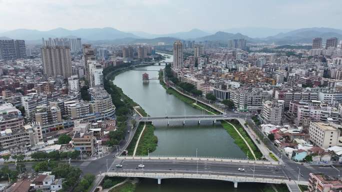 厦门市同安新西桥西溪溪流生态湿地公园航拍