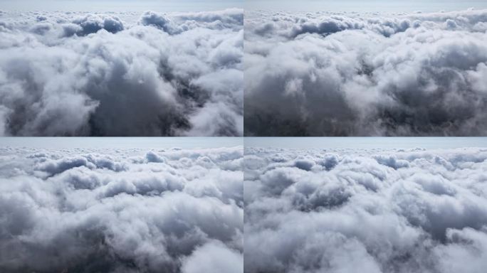 云朵流动腾云驾雾云端飞行大气航拍延时