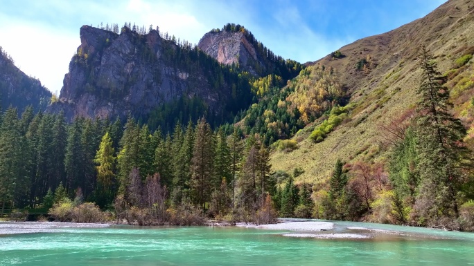 风景 大峪沟  景区  植被 山脉 流水