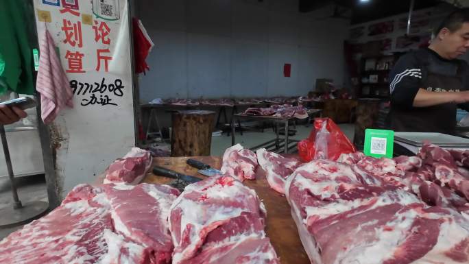 猪肉档买肉卖肉民生市民购买