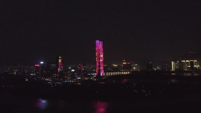 厦门市集美区杏林湾商务运营中心夜景航拍