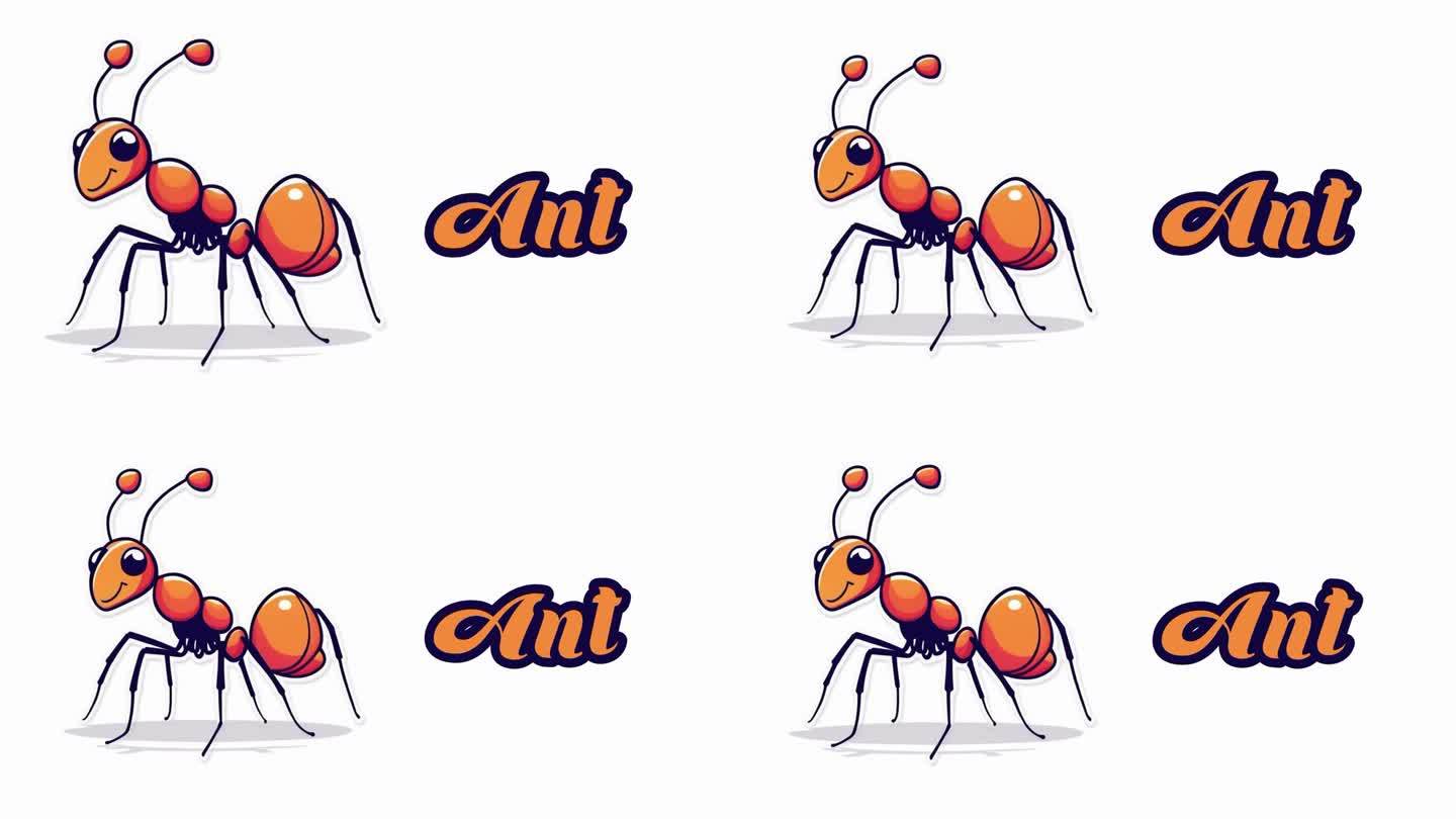 教育动画动物名称介绍，蚂蚁动物4k分辨率。