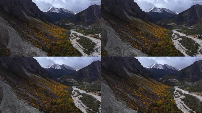 西藏察隅县秋天桑曲河清水河大峡谷