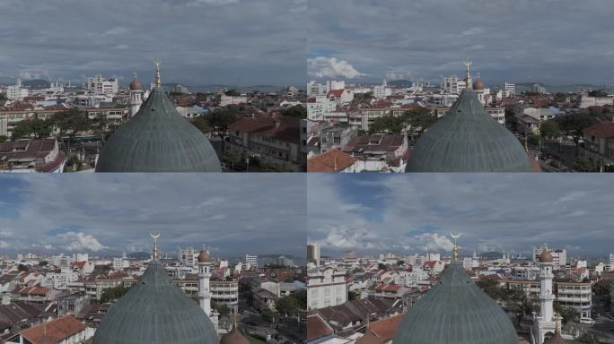 log模式航拍吉隆坡槟城甲必丹吉灵清真寺