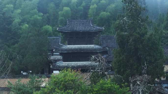 丽水景宁云中大漈时思寺航拍