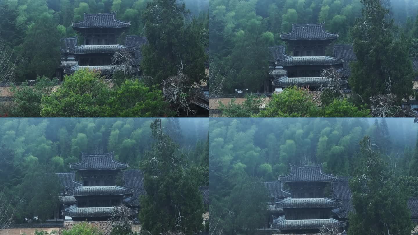 丽水景宁云中大漈时思寺航拍