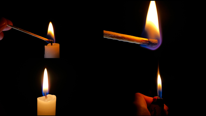 火柴 蜡烛 打火机 点燃蜡烛