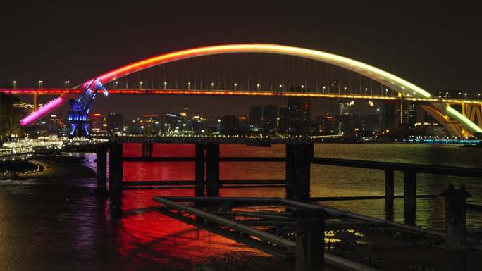 上海卢浦大桥夜景