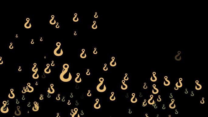 海钩表情符号金色粒子动态三维动画