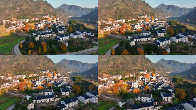 黄山山区冬日清晨航拍