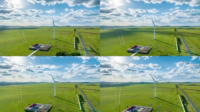 草原上的风力发电 风电 能源