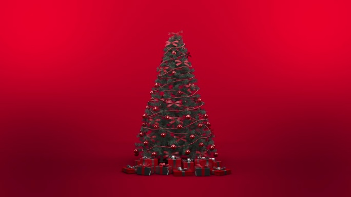 循环的圣诞树和礼盒