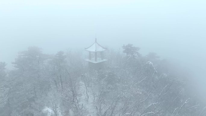 航拍雪景雾凇云雾千山3