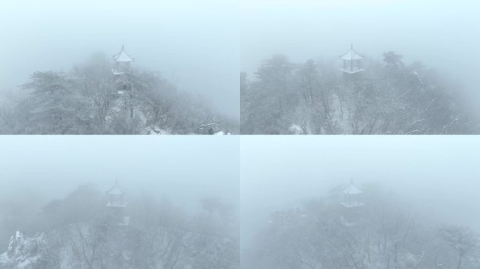 航拍雪景雾凇云雾千山3