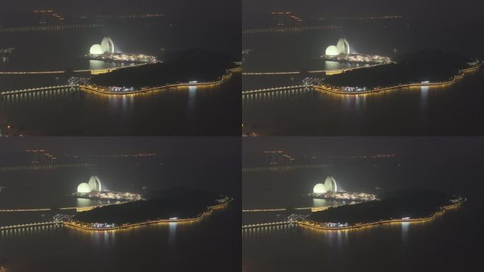 珠海大剧院夜景 广东珠海市情侣路野狸岛