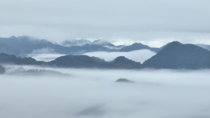 4k 航拍山云海山川高山森林大自然