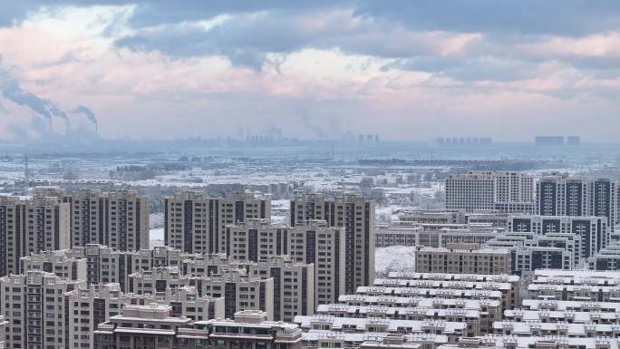 龙口雪景