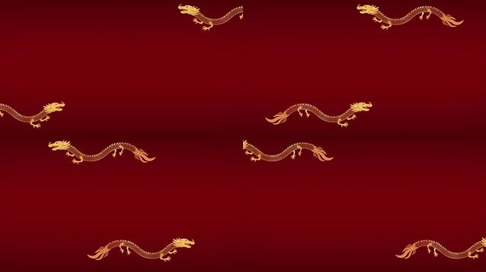 动画以一条中国传统的龙沿框架飞翔，空间以中国风格的文字为新春贺词，庆祝中国新年。红底金蛇龙