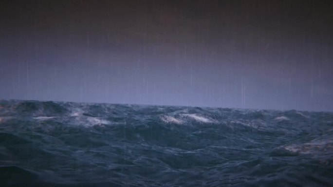 帆船大海巨轮暴风雨打雷闪电风浪地平线