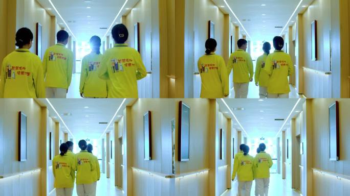 【4K】大学生走廊背影未来梦想