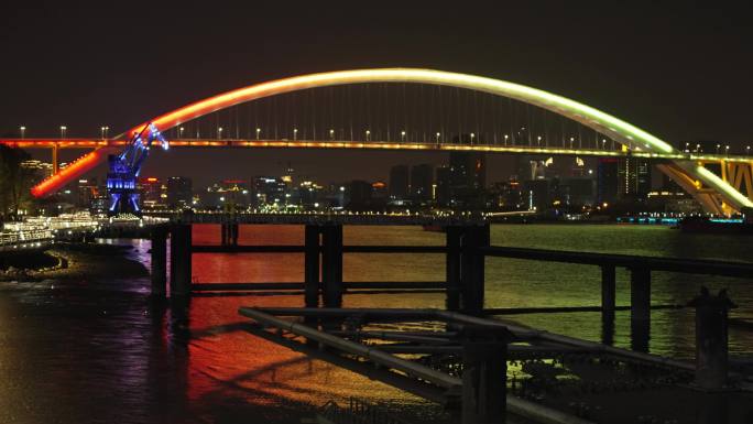 上海卢浦大桥夜景