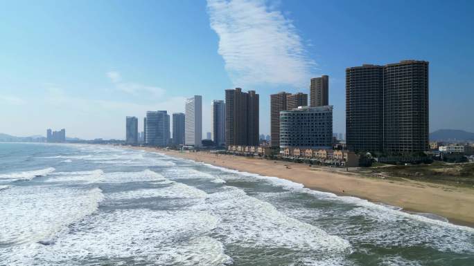 海岸线浪花  惠州双月湾千层浪