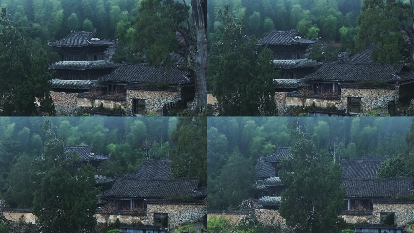 丽水景宁云中大漈时思寺航拍