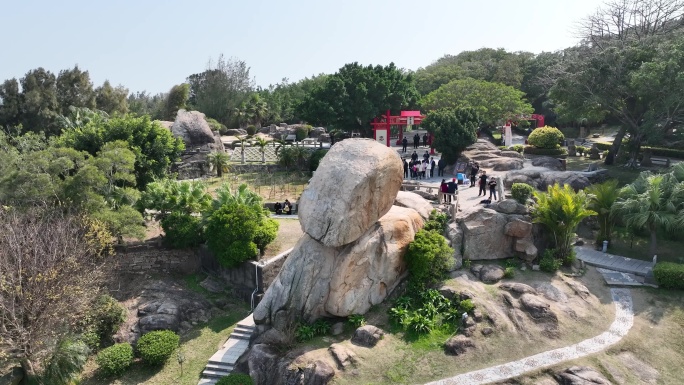 福建省漳州市东山岛岛风动石景区航拍