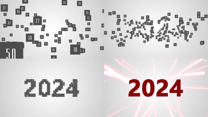 大量照片汇聚成2024字样的照片墙