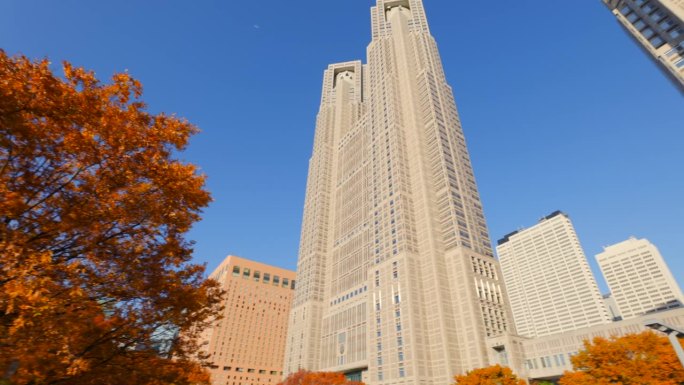 西新宿的摩天大楼有美丽的阳光